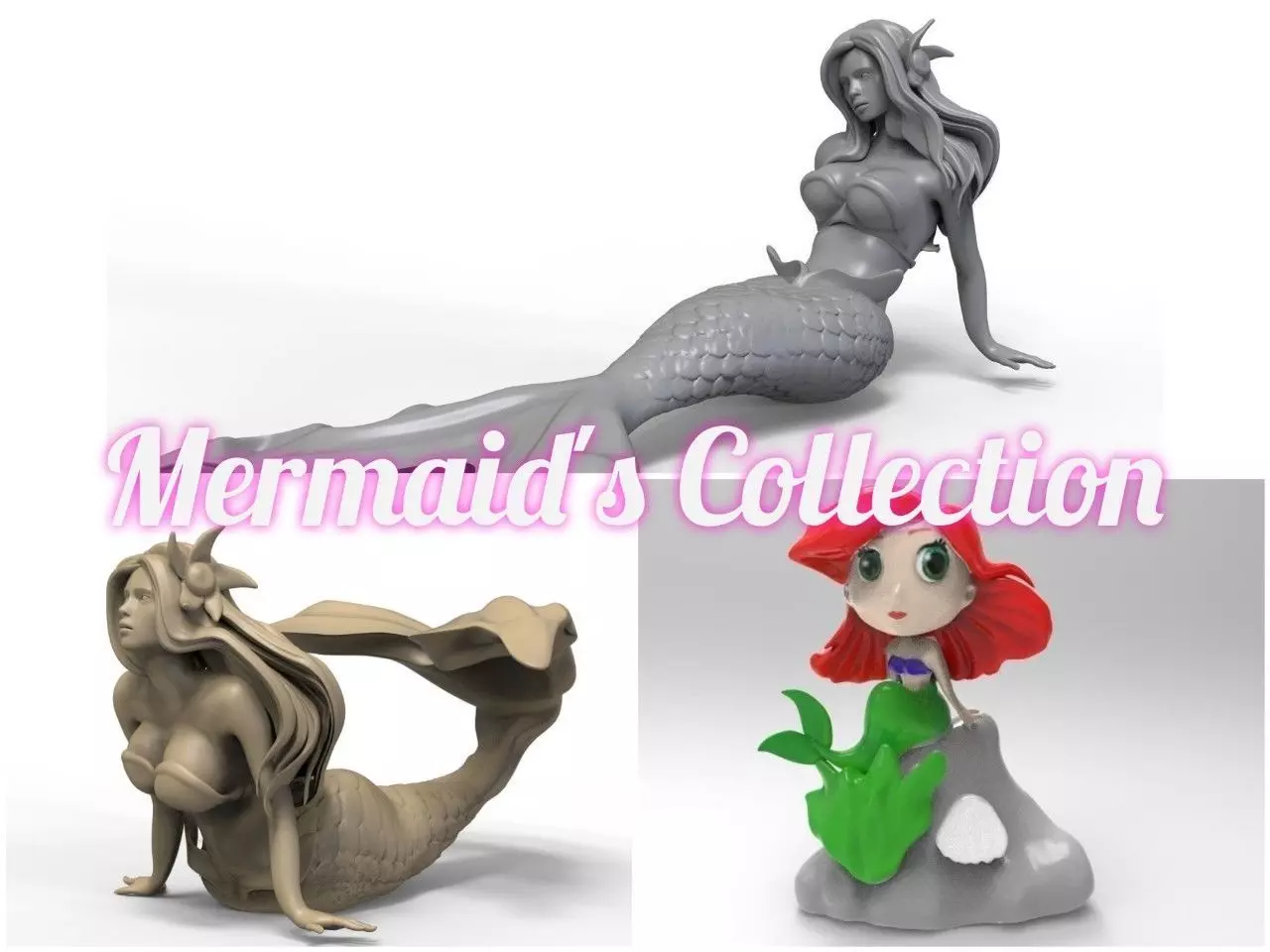 Mermaids Collection mermaid statue with long hair _0