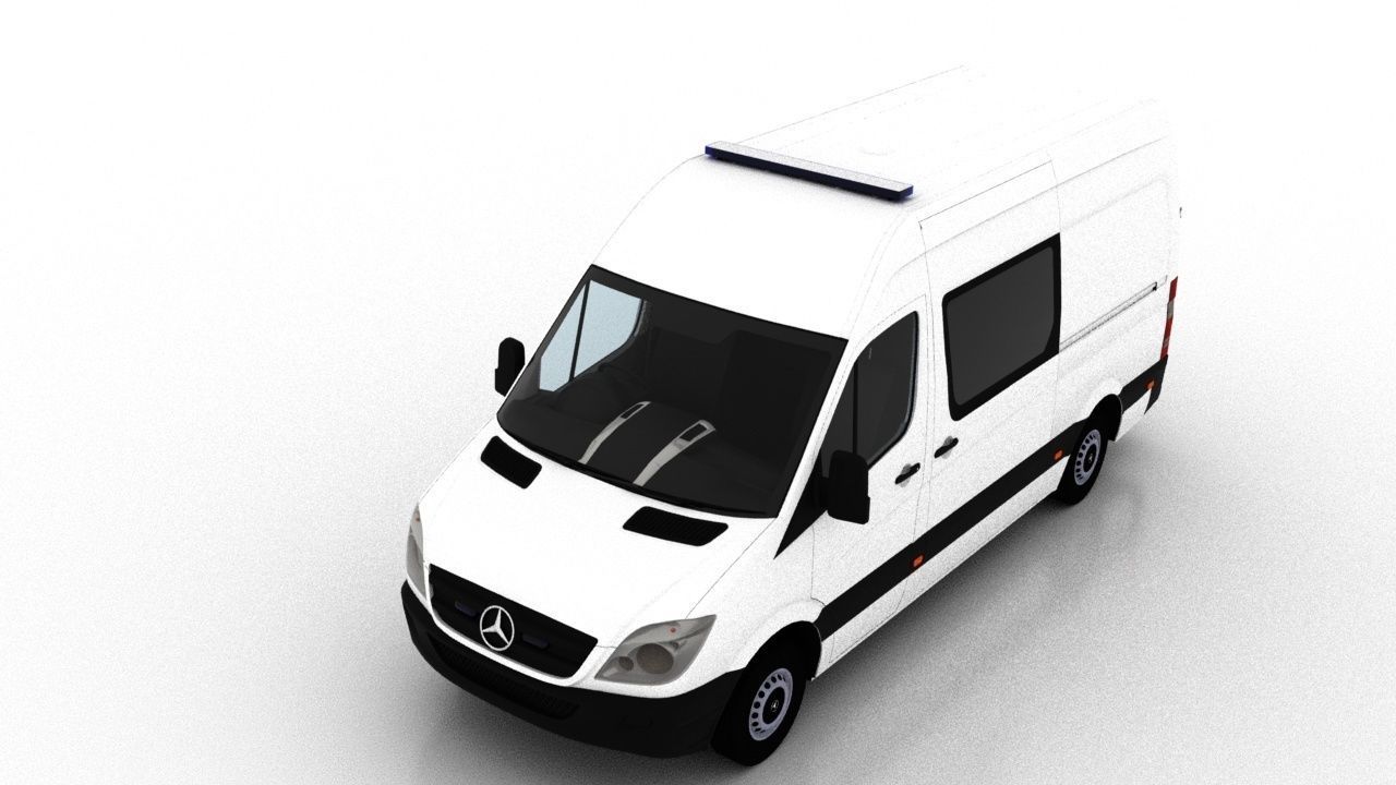 Mercedes Benz Sprinter L2H2 2009 Ambulance UK 3D model_9