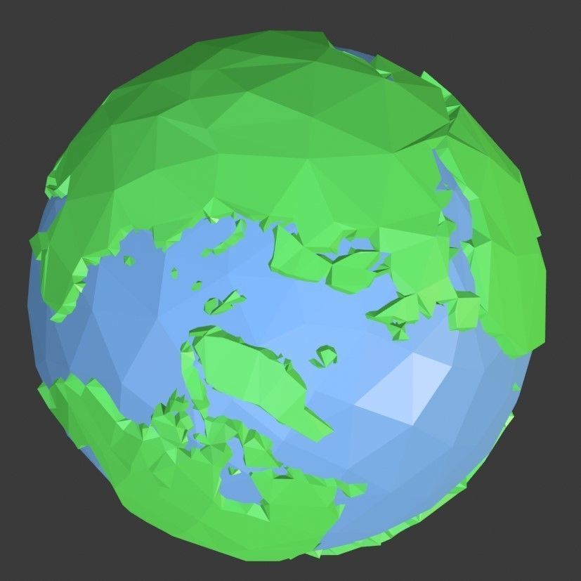 low poly earth in polygons Free low-poly 3D model_3