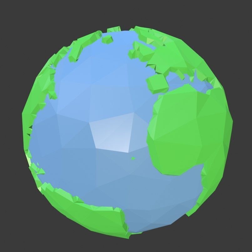 low poly earth in polygons Free low-poly 3D model_1