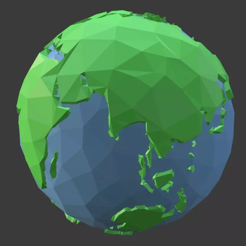 low poly earth in polygons Free low-poly 3D model_0
