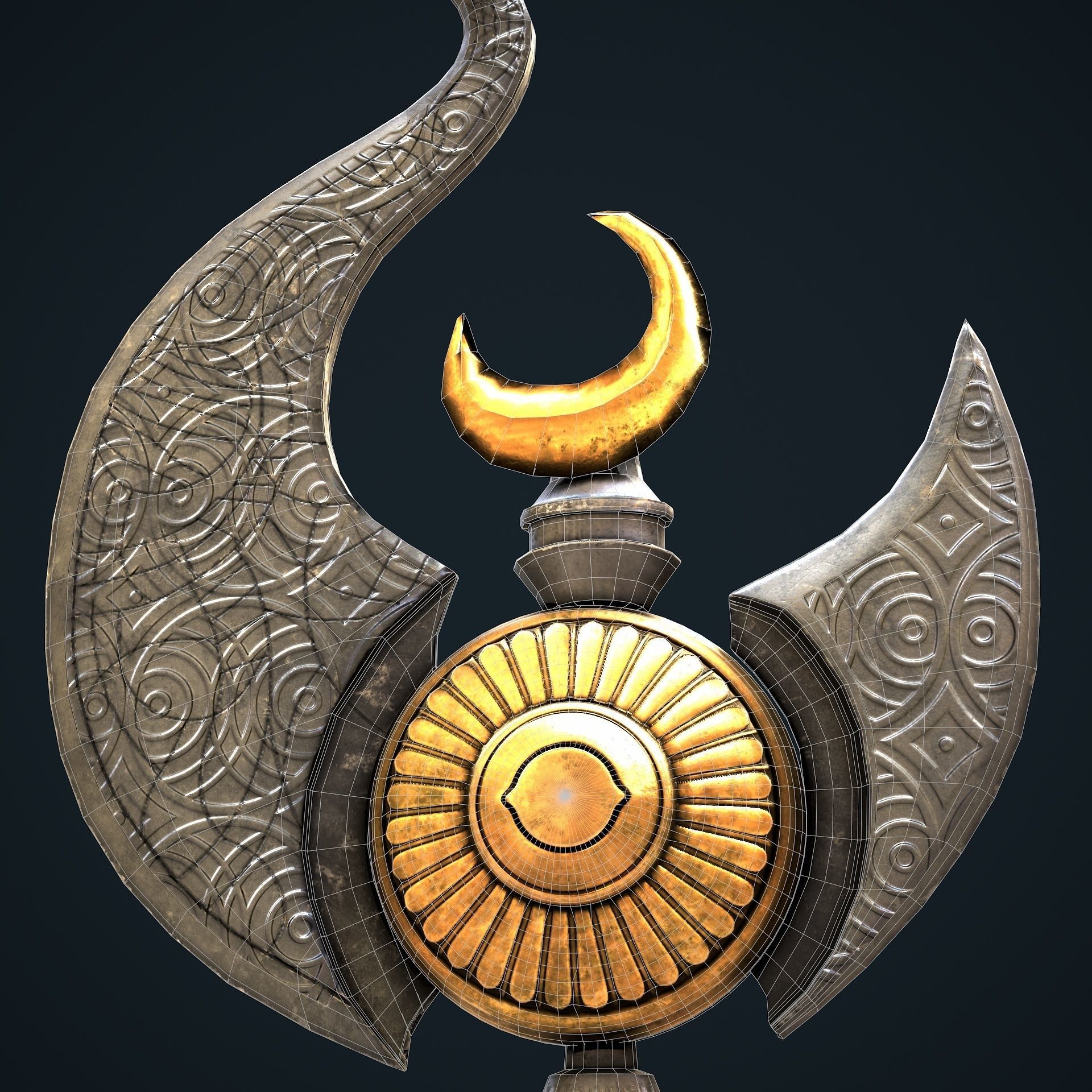 Stylize Battle Axe  Low-poly 3D model_10