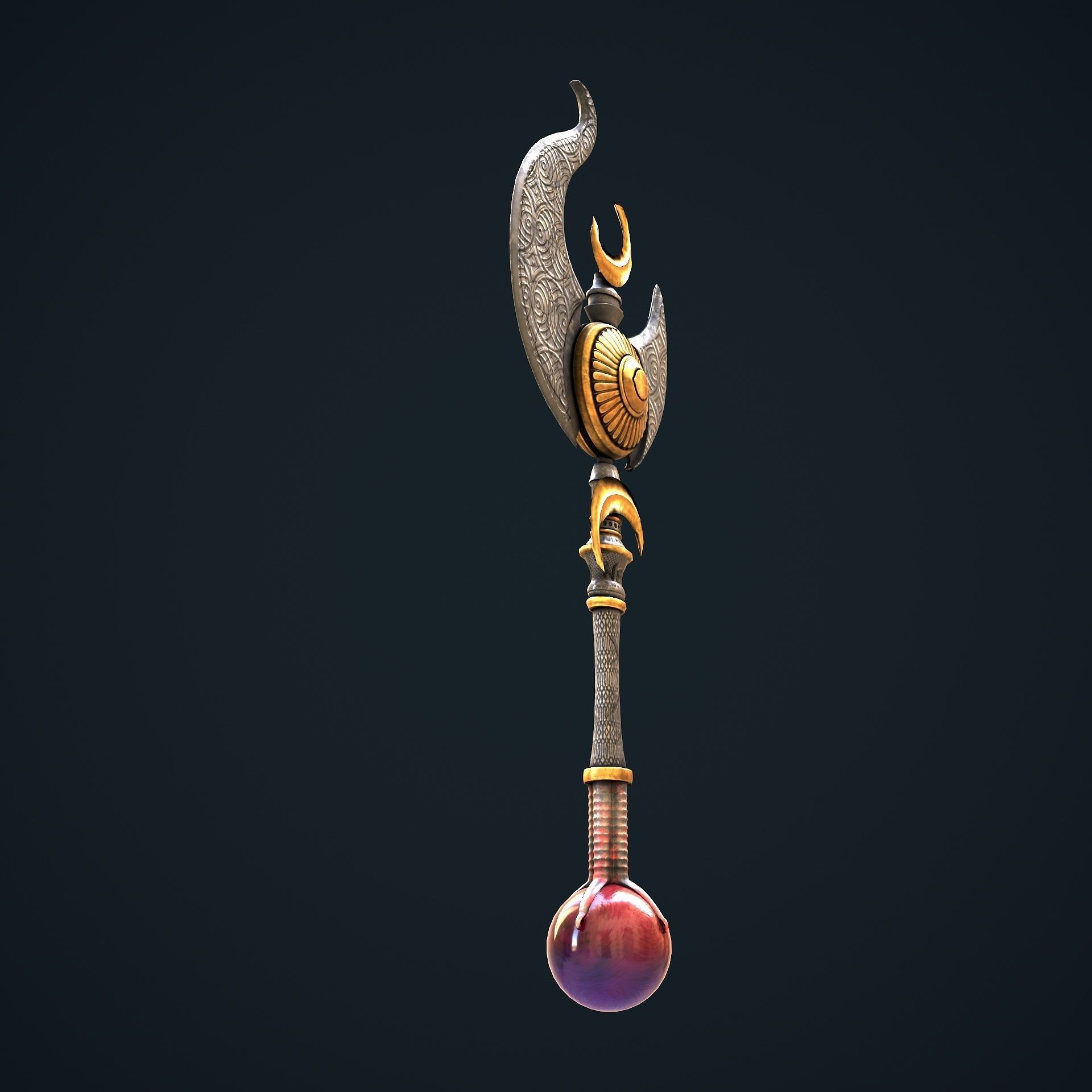 Stylize Battle Axe  Low-poly 3D model_3