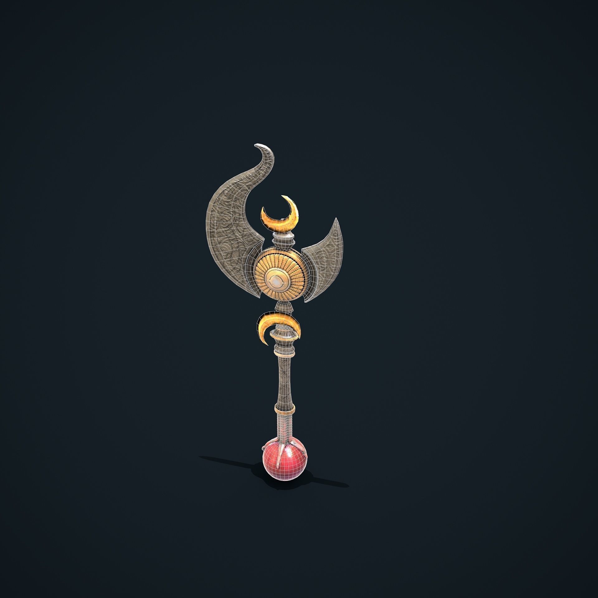 Stylize Battle Axe  Low-poly 3D model_8