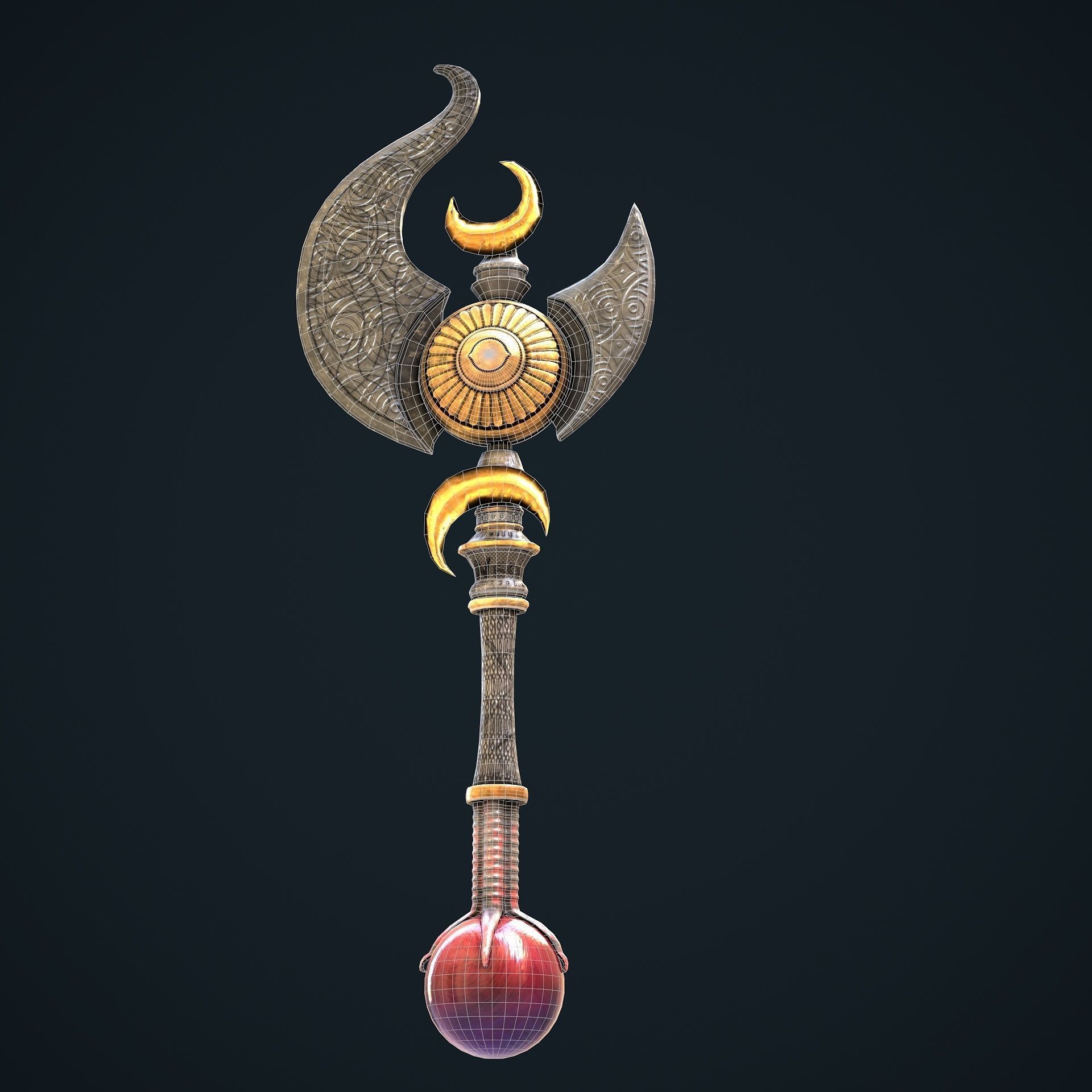 Stylize Battle Axe  Low-poly 3D model_2