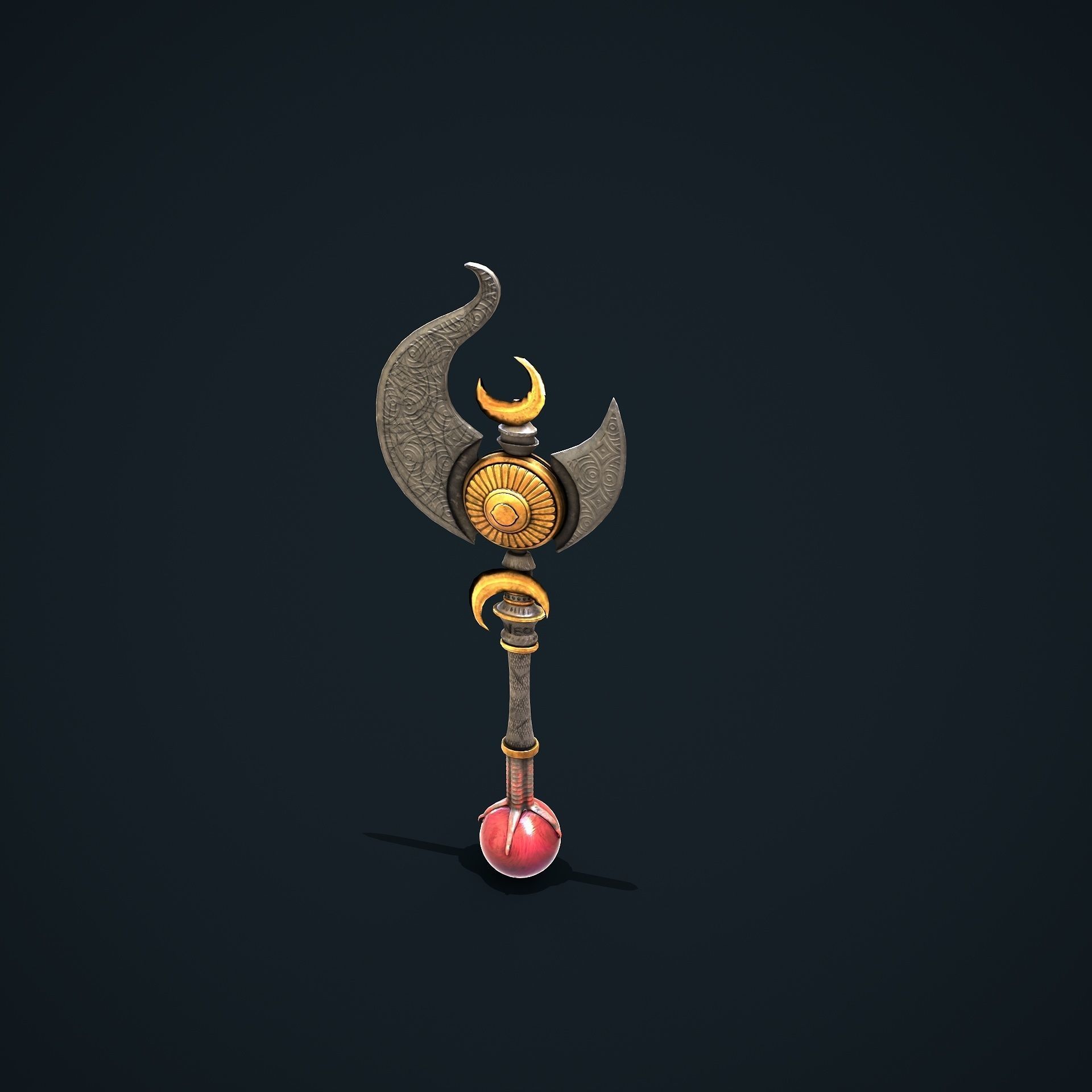 Stylize Battle Axe  Low-poly 3D model_7