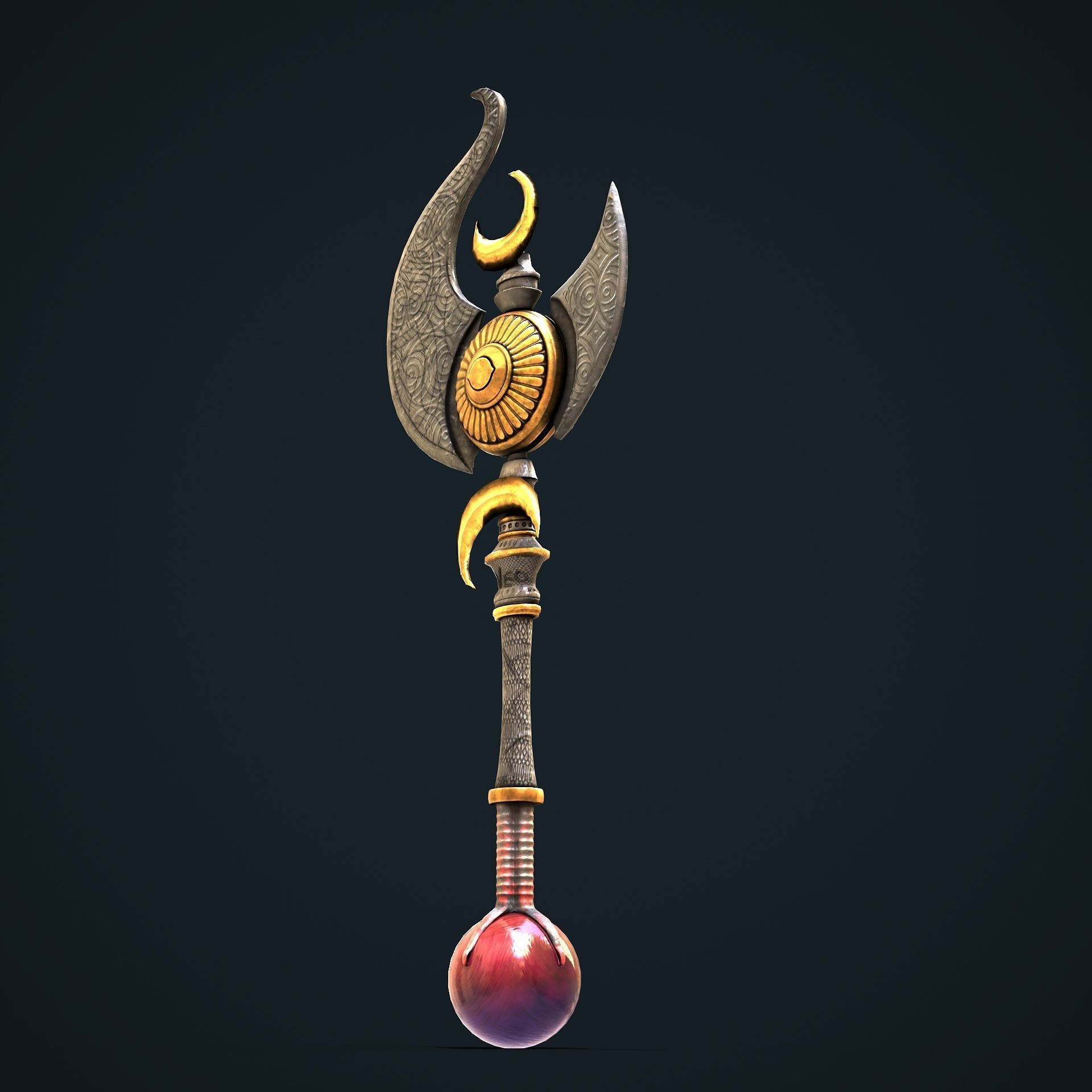 Stylize Battle Axe  Low-poly 3D model_5