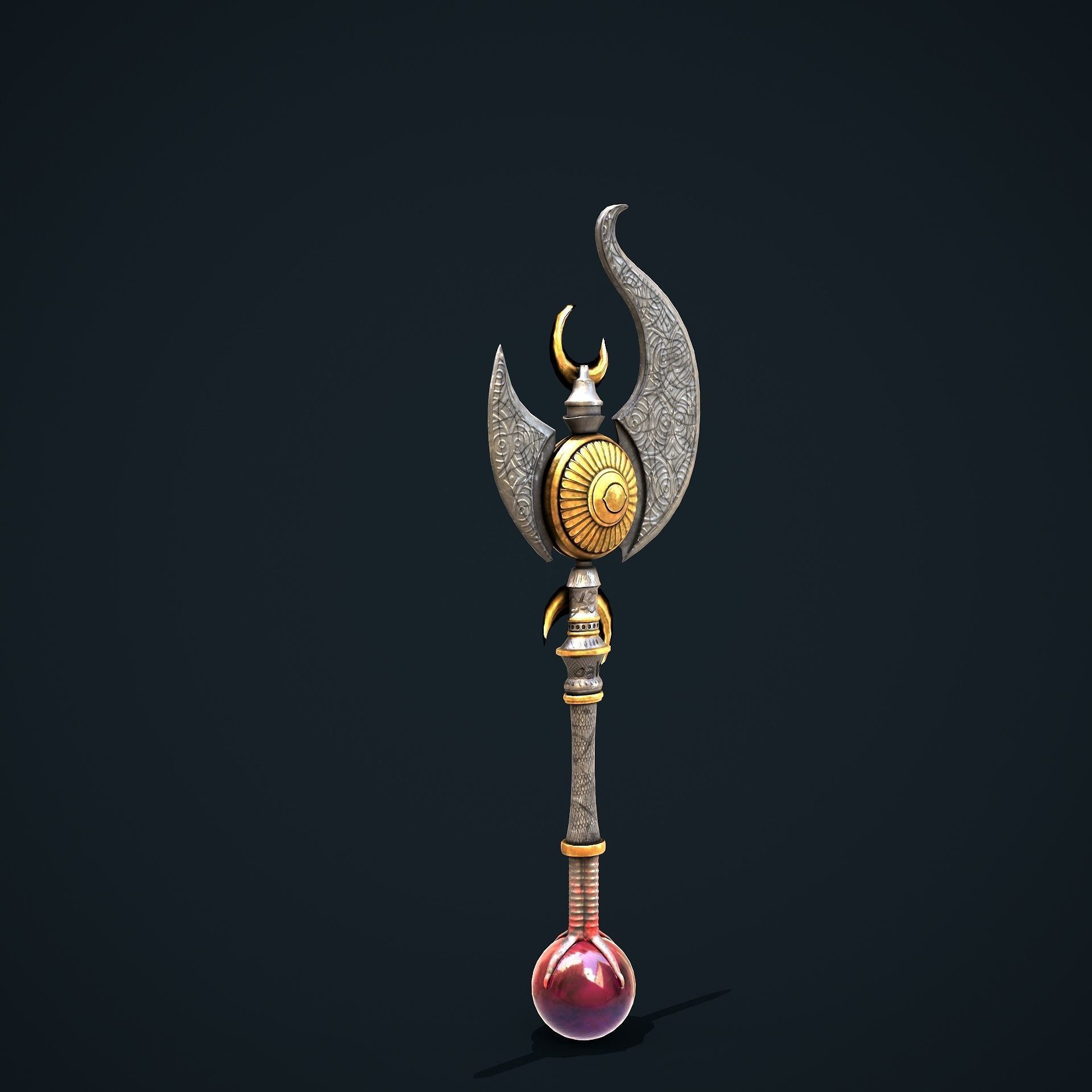 Stylize Battle Axe  Low-poly 3D model_6