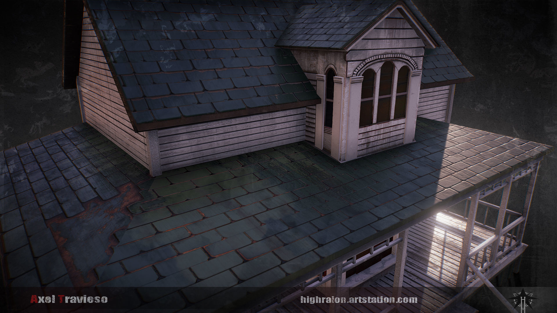 White House Low-poly 3D model_7