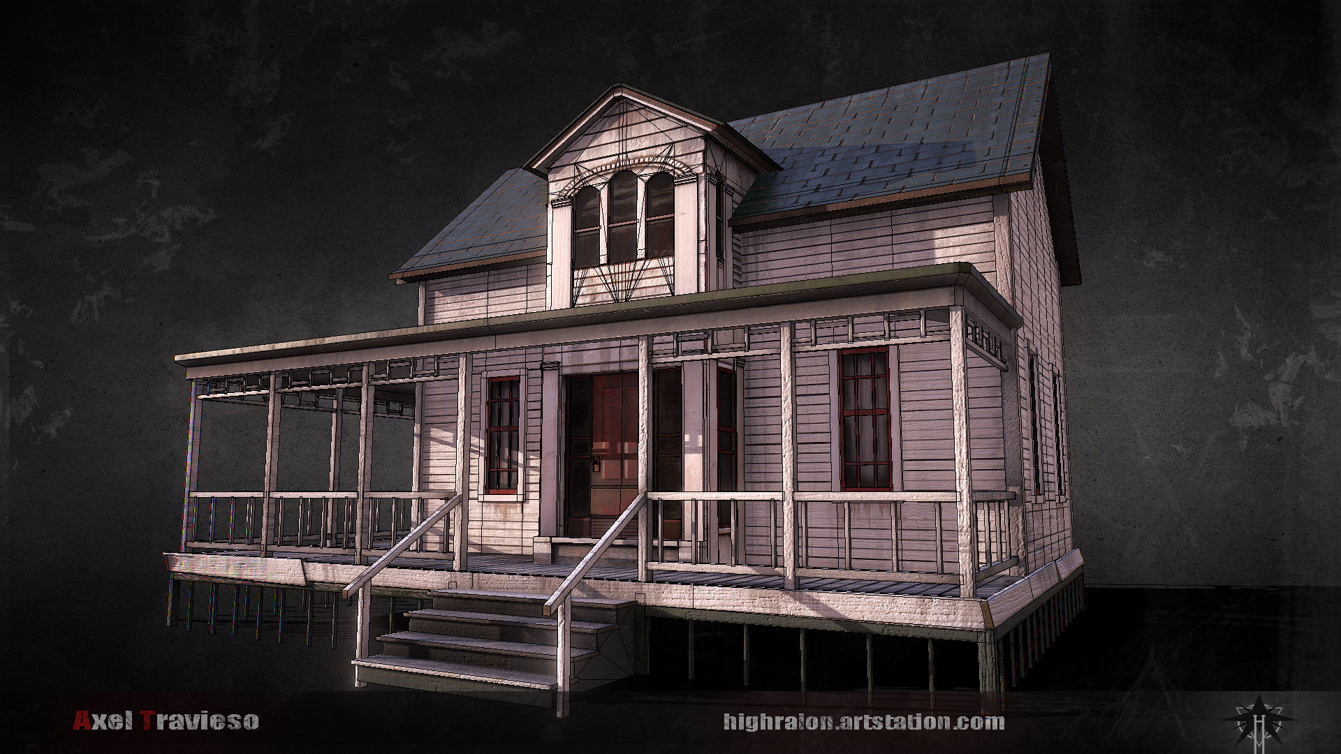 White House Low-poly 3D model_1