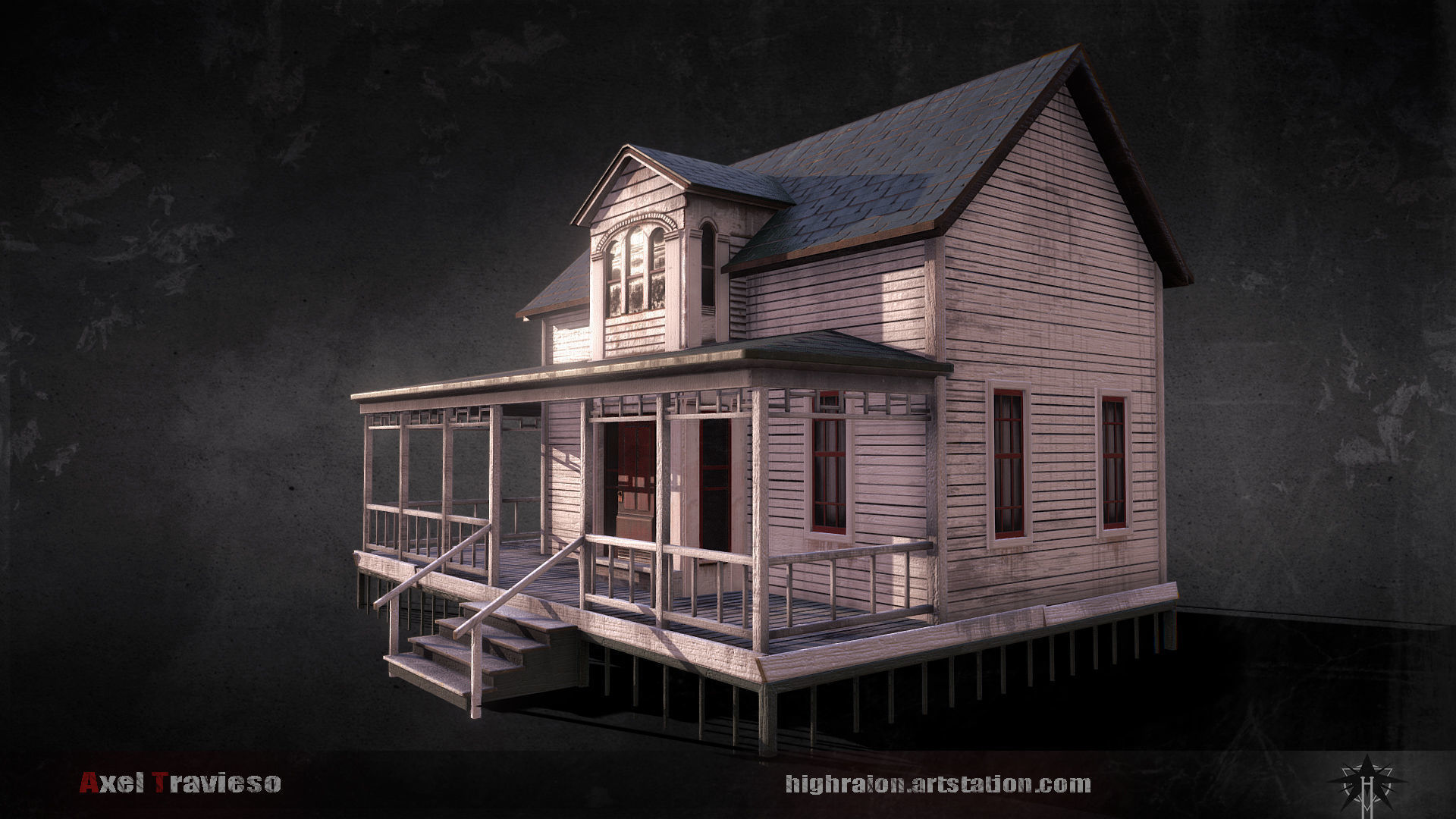 White House Low-poly 3D model_6