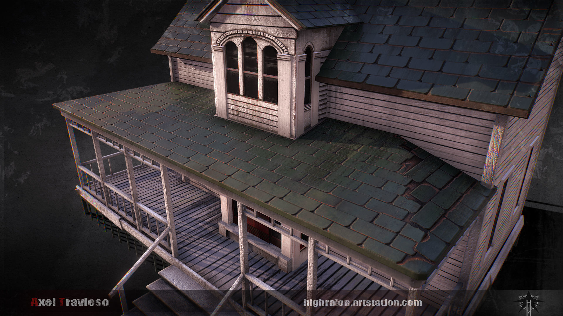 White House Low-poly 3D model_8