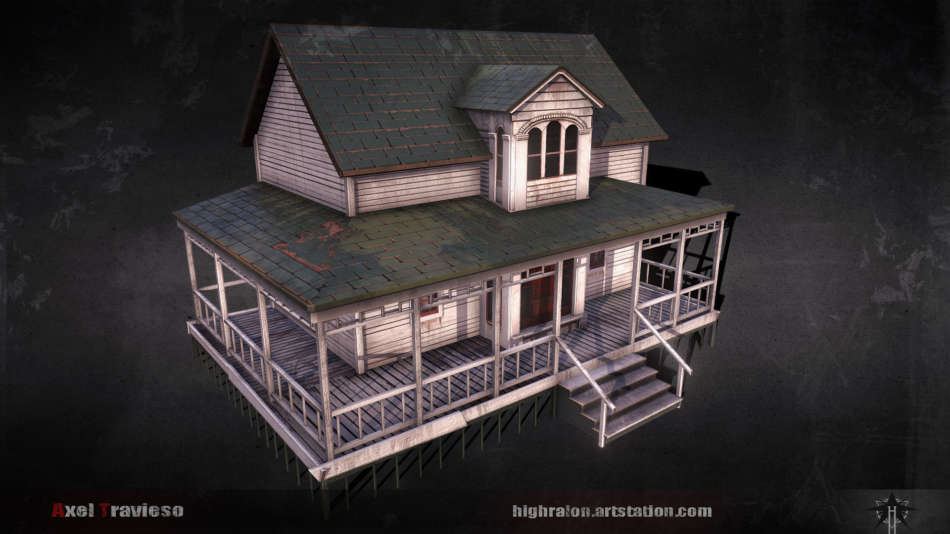 White House Low-poly 3D model_9