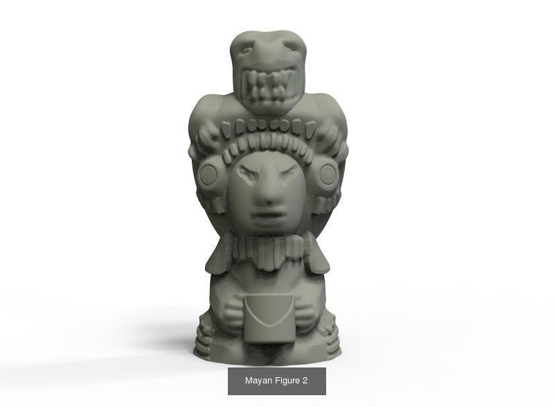 Mayan And Aztec Sculptures 3D Model Collection_15