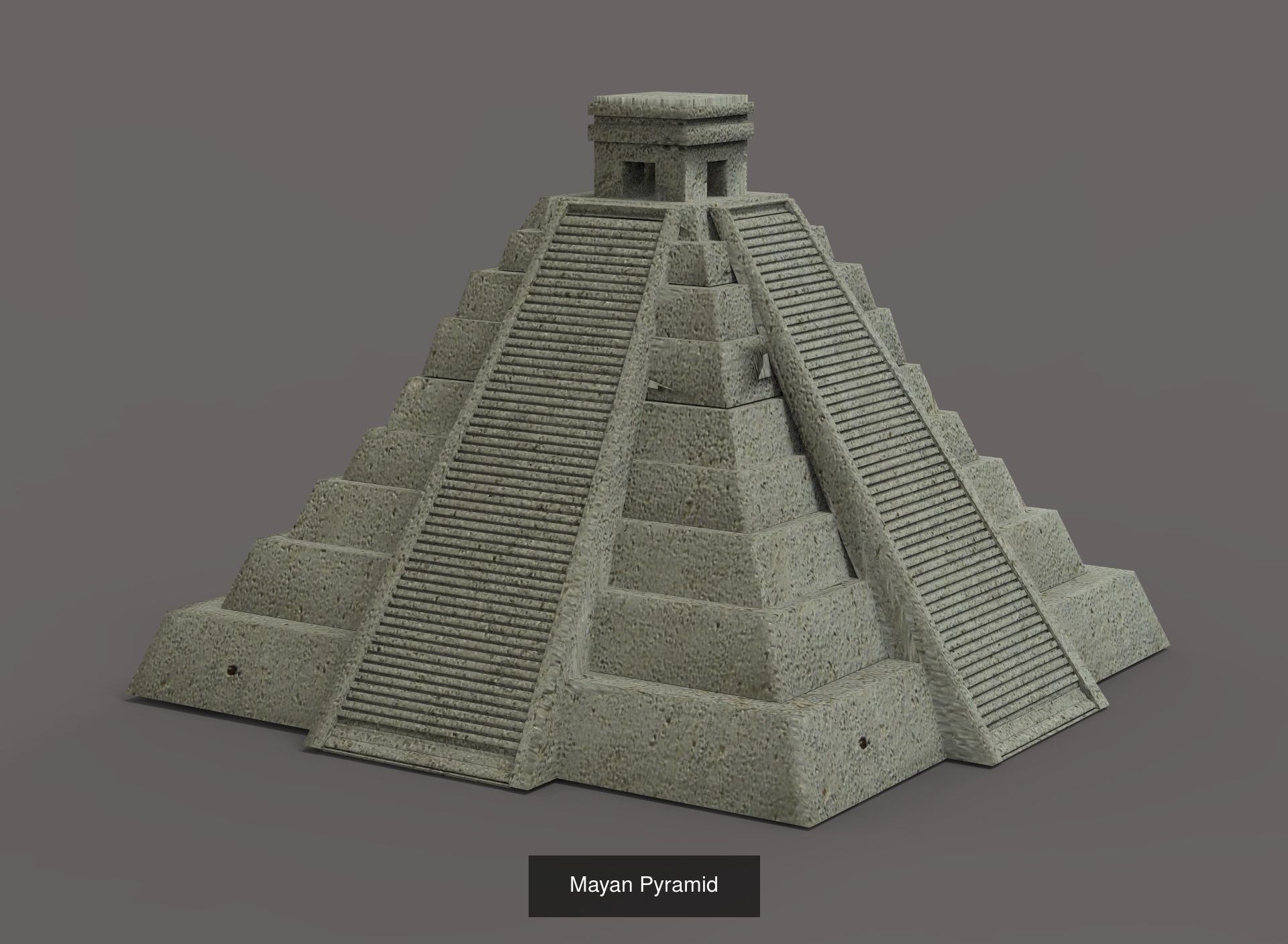 Mayan And Aztec Sculptures 3D Model Collection_11