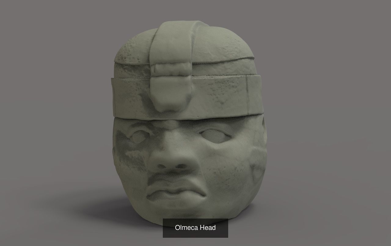 Mayan And Aztec Sculptures 3D Model Collection_6