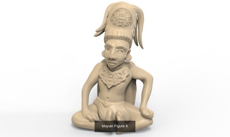 Mayan And Aztec Sculptures 3D Model Collection_13