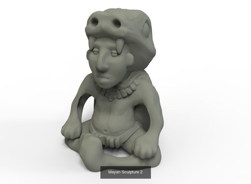 Mayan And Aztec Sculptures 3D Model Collection_12