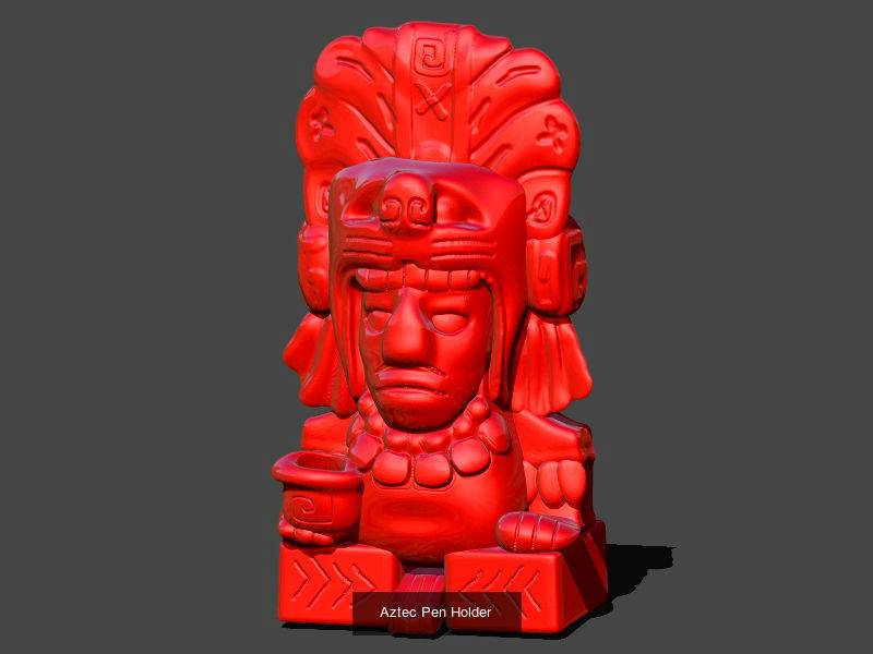 Mayan And Aztec Sculptures 3D Model Collection_10