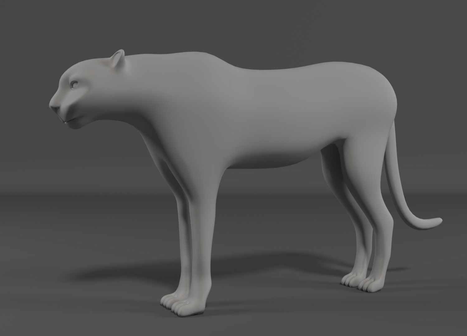 Leopard lowpoly cat Low-poly 3D model_2