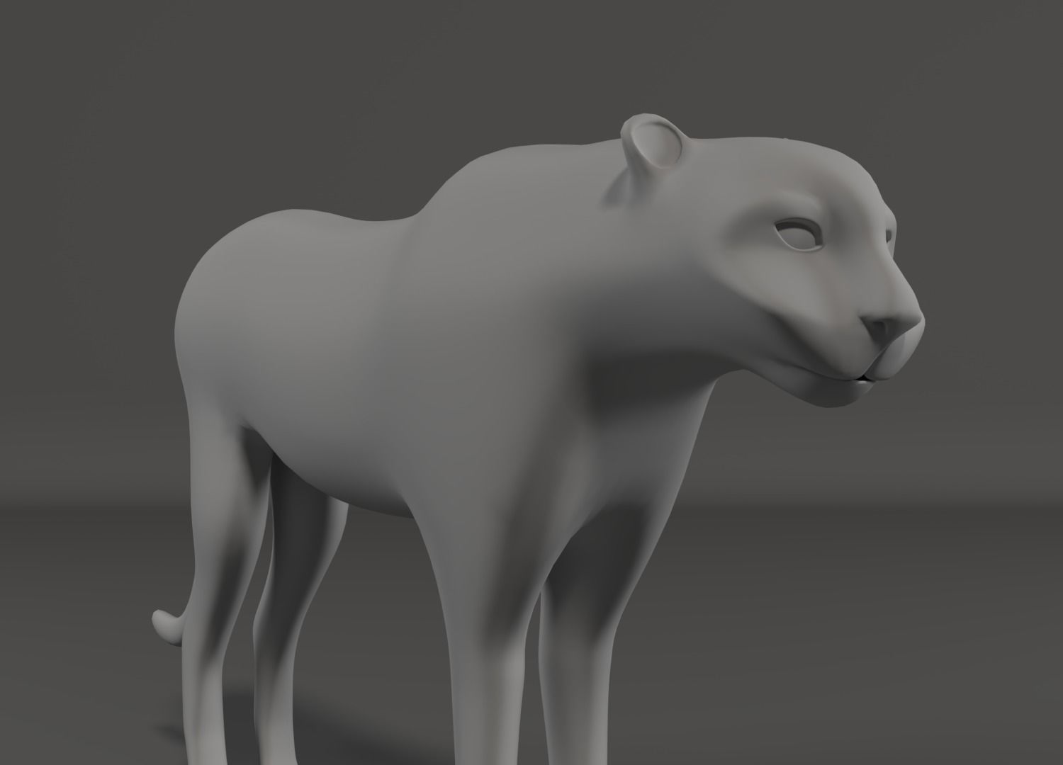 Leopard lowpoly cat Low-poly 3D model_1
