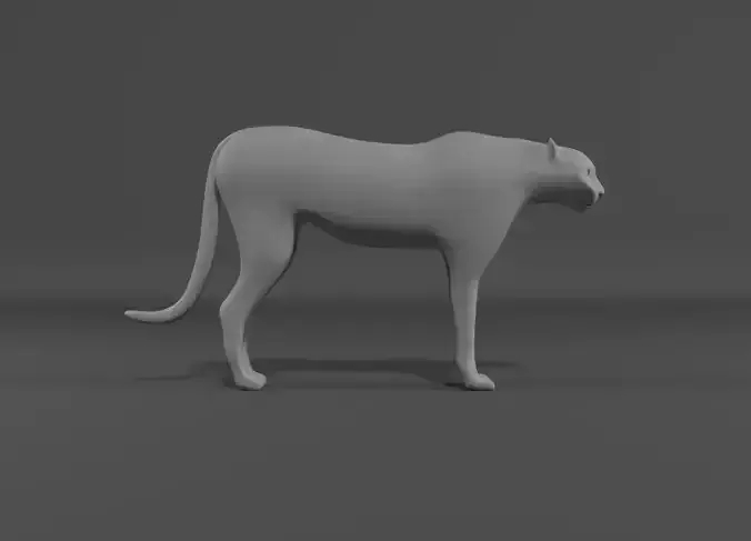 Leopard lowpoly cat Low-poly 3D model