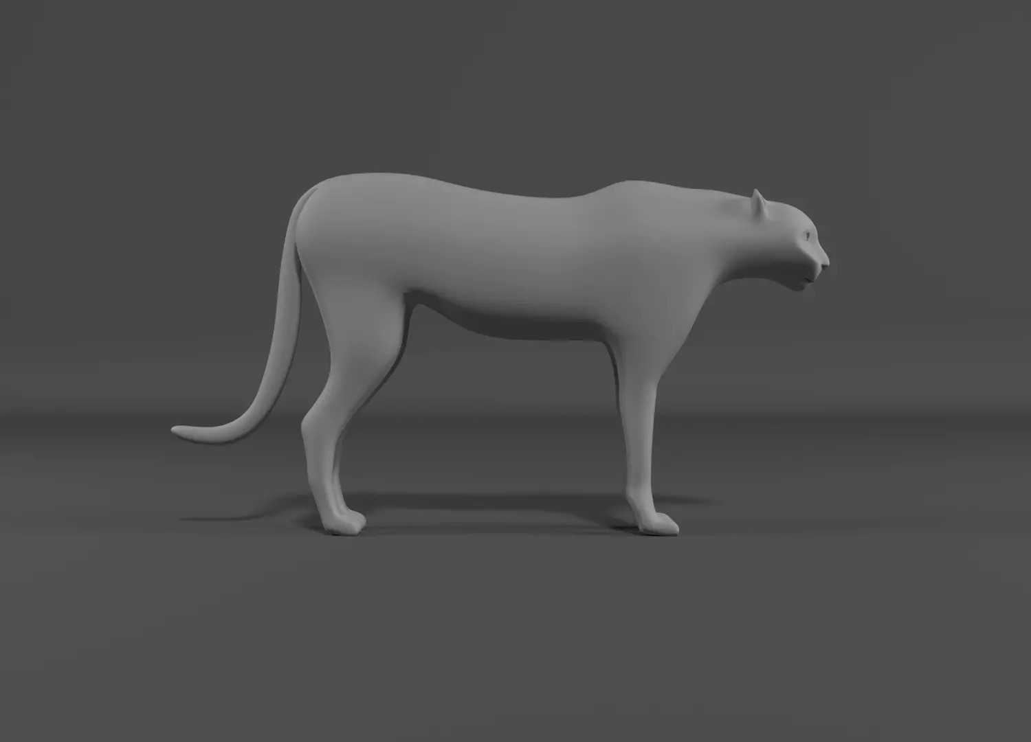 Leopard lowpoly cat Low-poly 3D model_0
