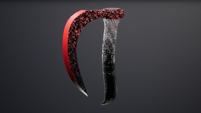 Molten Axe weapon Low-poly 3D model