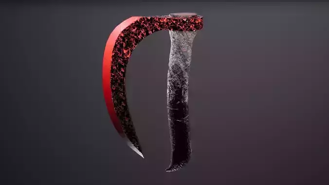 Molten Axe weapon Low-poly 3D model