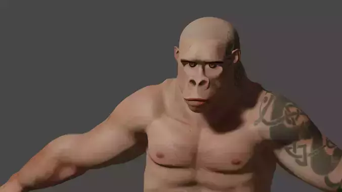 Gorilla Boy Low-poly 3D model