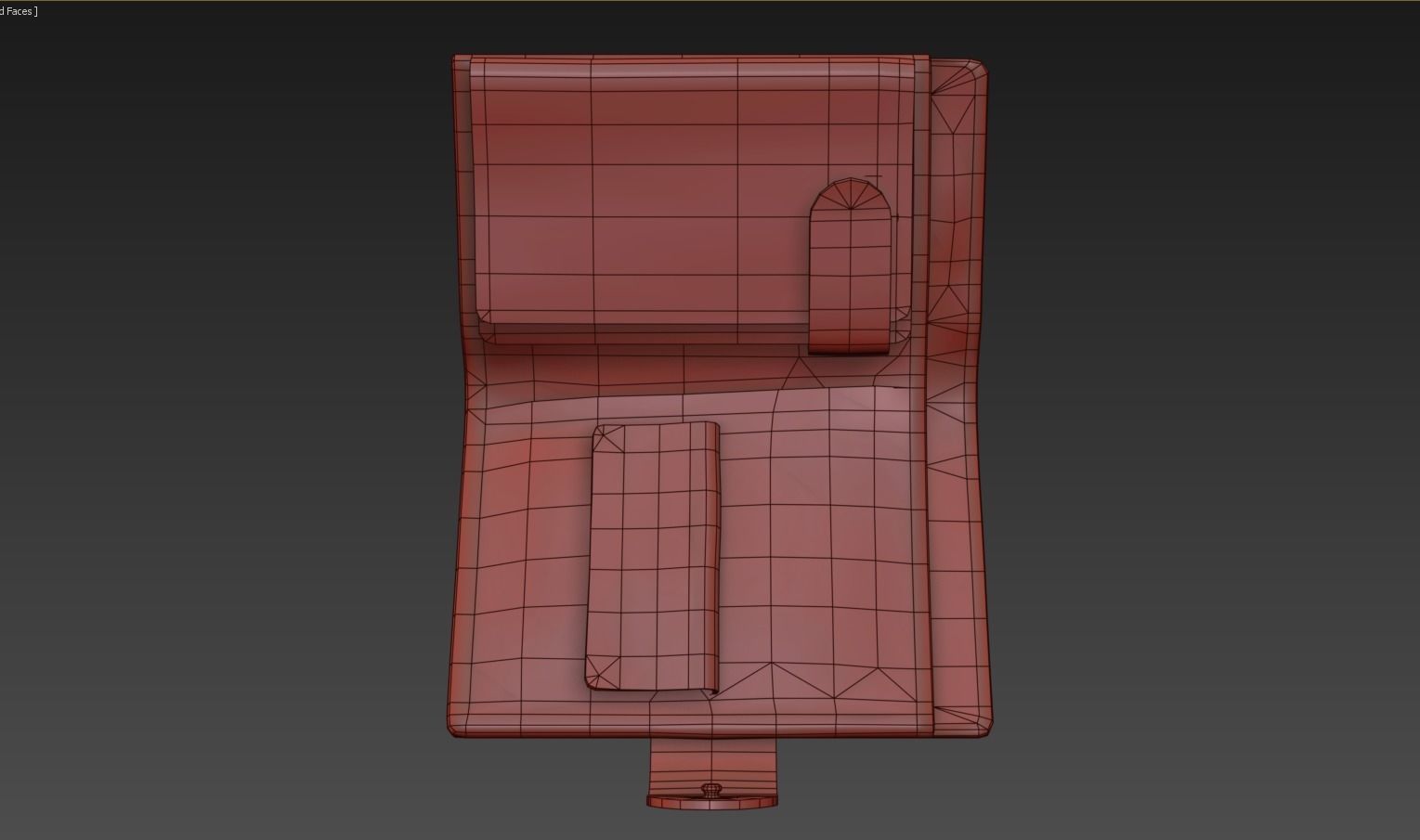 Old Shabby Wallet  Low-poly 3D model_17