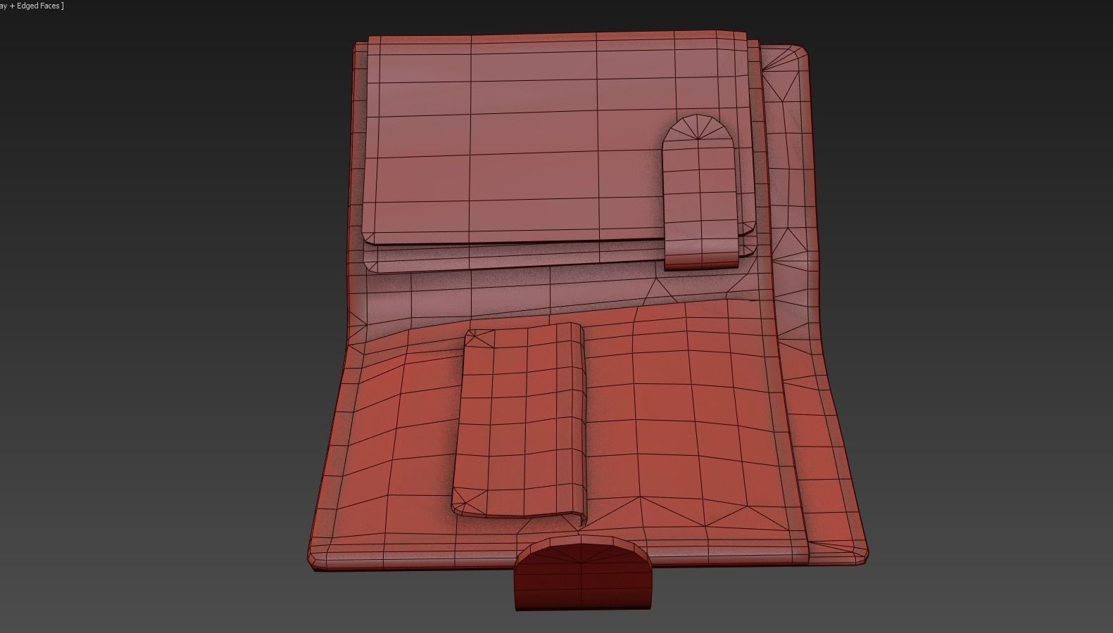 Old Shabby Wallet  Low-poly 3D model_19