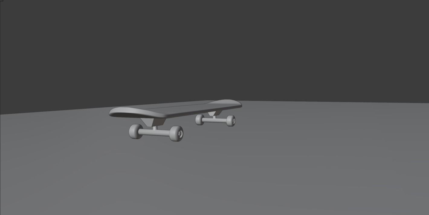 SkateBoard Low-poly 3D model_10