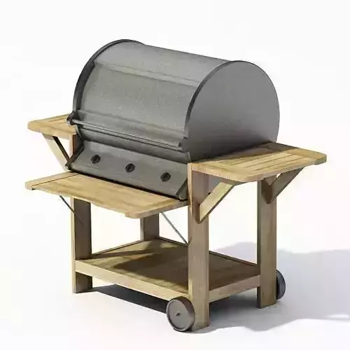 Wooden   Metal Grill Barbeque