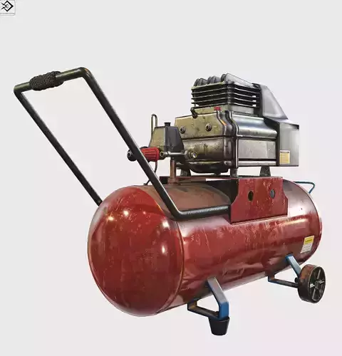 Air Compressor Low-poly 3D model