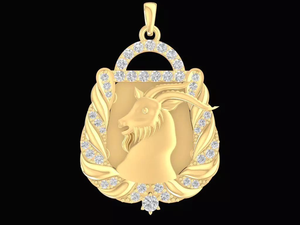 Luxury Capricorn Zodiac Pendant Jewelry 2257 3D print model
