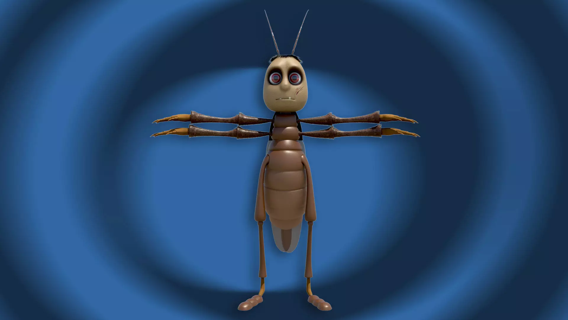 Cartoon cockroach 3D model Low-poly 3D model_0