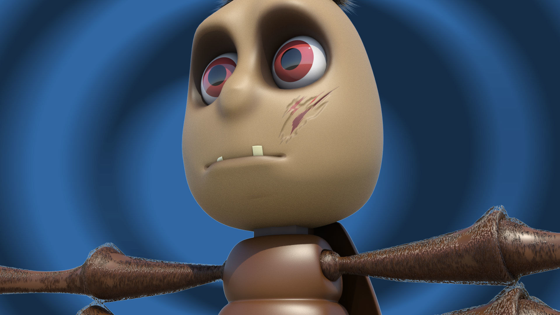 Cartoon cockroach 3D model Low-poly 3D model_2