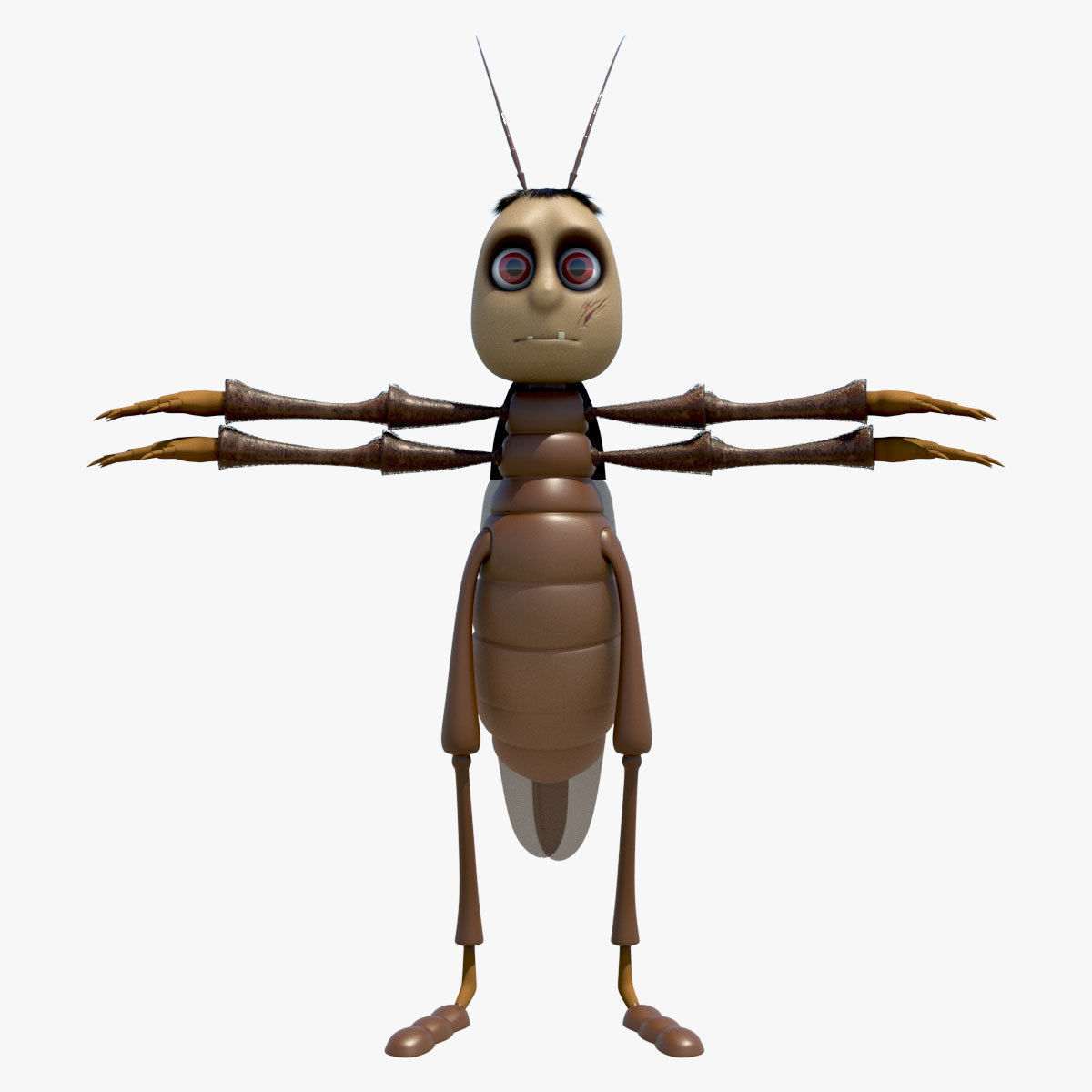 Cartoon cockroach 3D model Low-poly 3D model_9