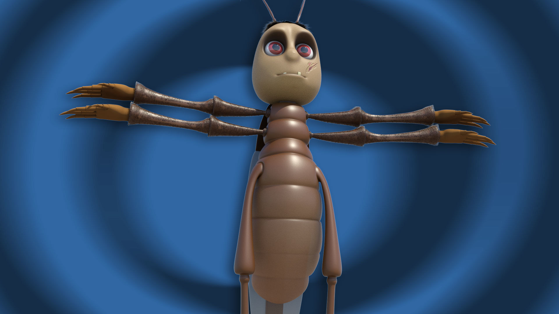 Cartoon cockroach 3D model Low-poly 3D model_4
