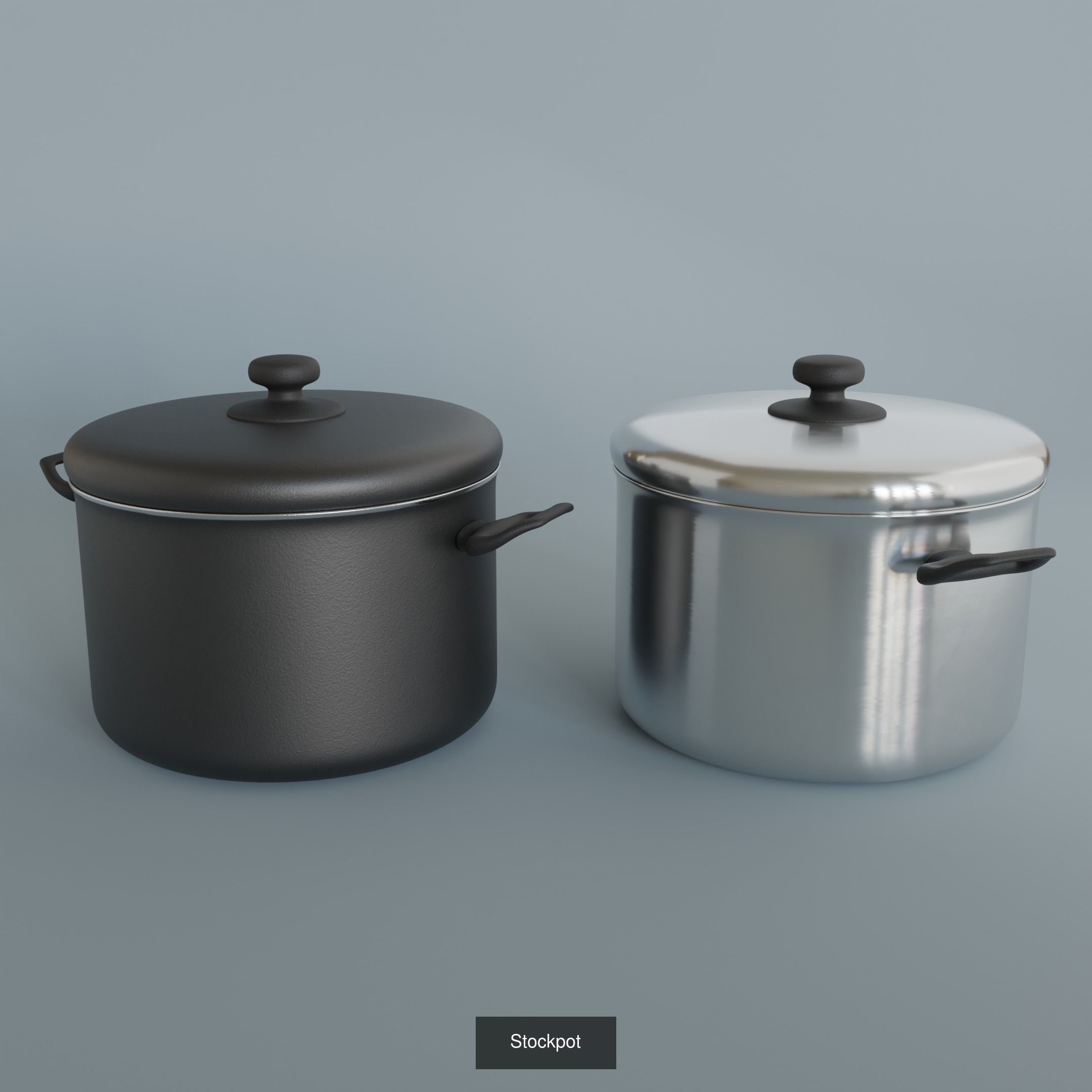 Cookware Set - Aluminum and Teflon 3D Model Collection_7