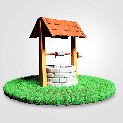 3D Model Well water in grass 3D model