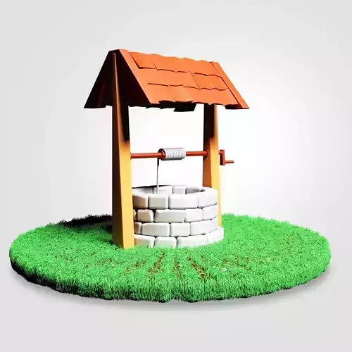 3D Model Well water in grass