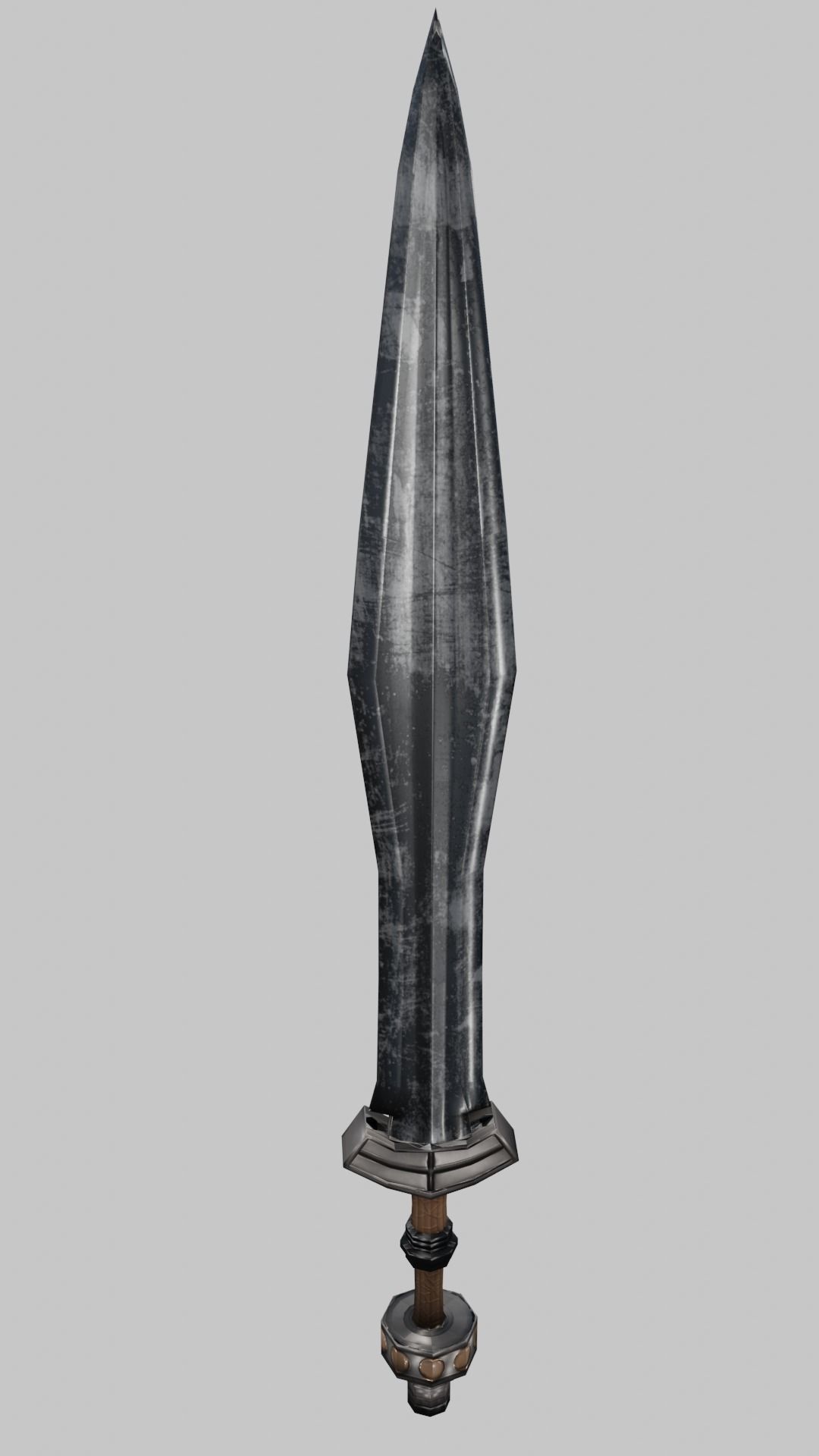 straight classic Germanic sword 3D model_3