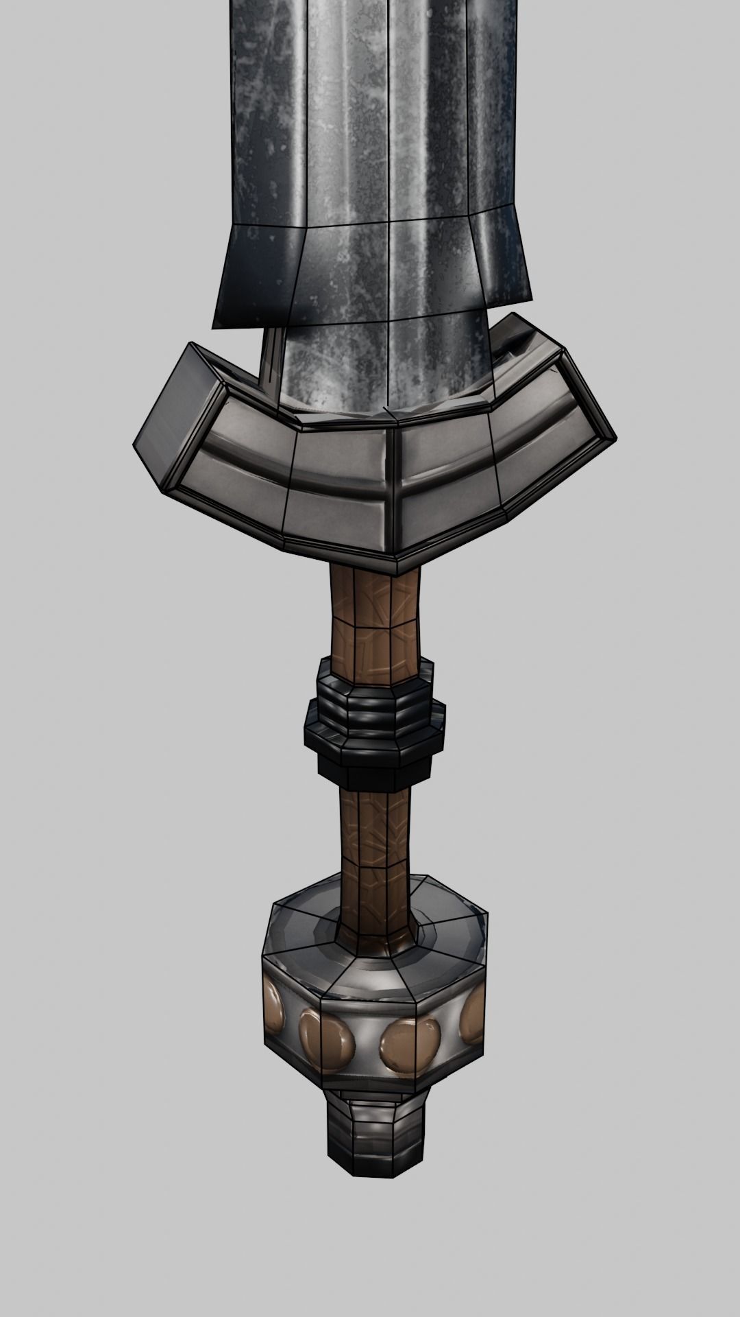 straight classic Germanic sword 3D model_9