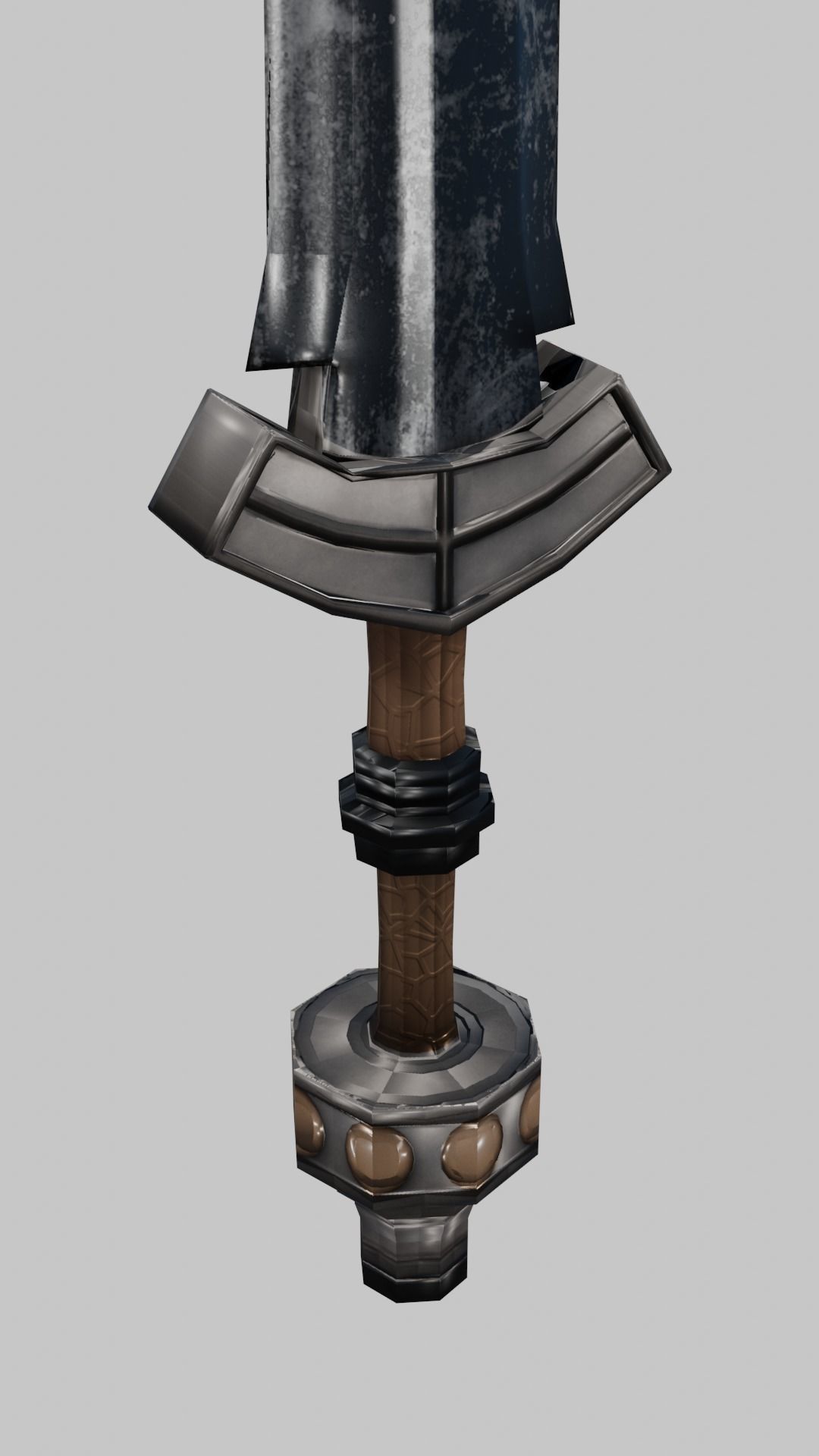 straight classic Germanic sword 3D model_2