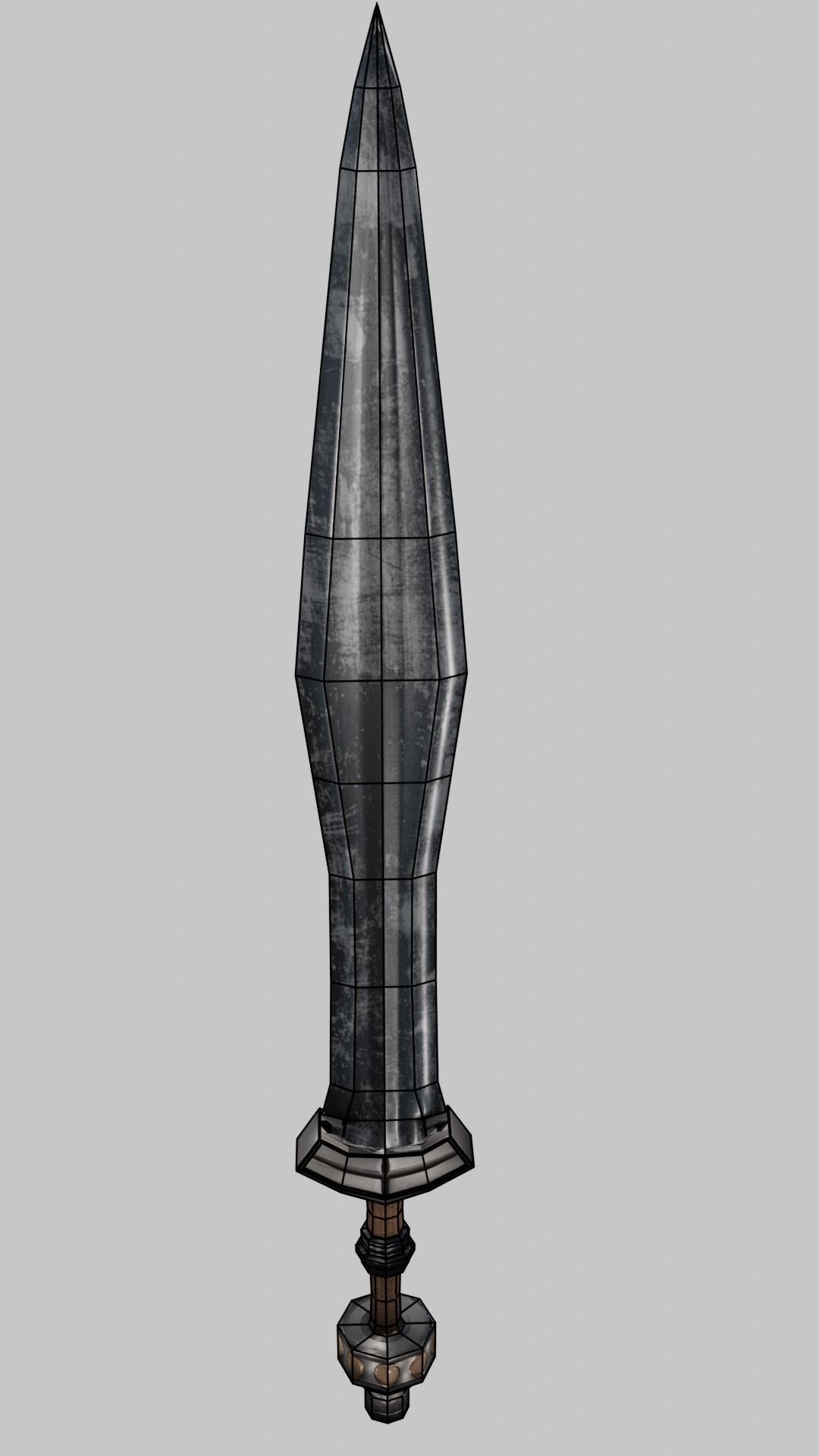 straight classic Germanic sword 3D model_12