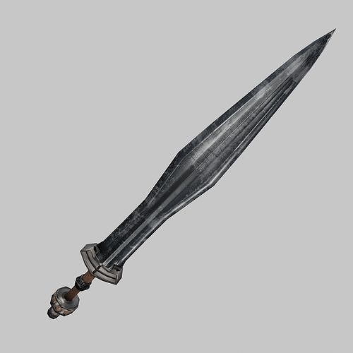 straight classic Germanic sword 3D model