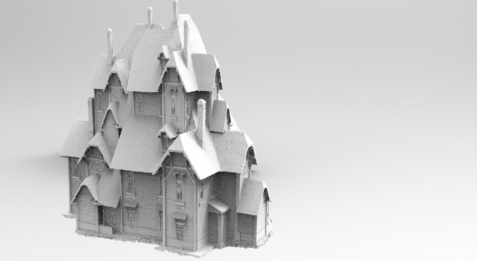 Tudor house different larger 3D 3D model_1