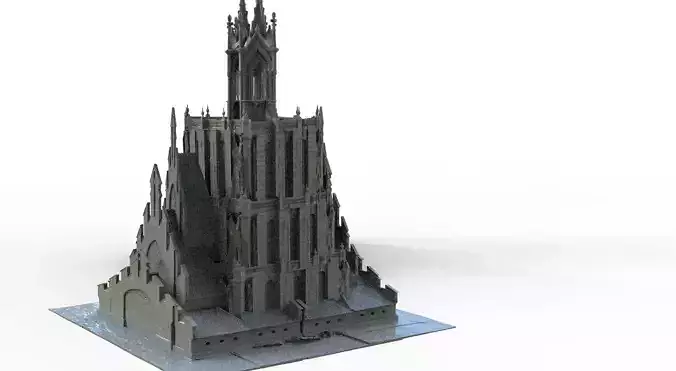Gothic sinister large cathedral horror structure
